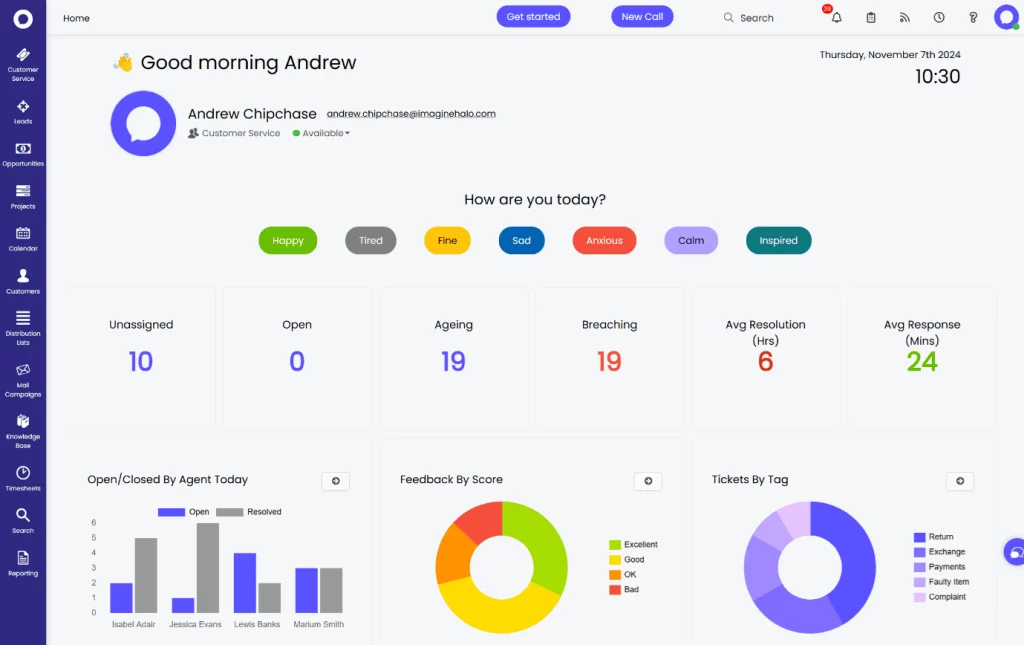 CRM Home Screenshot
